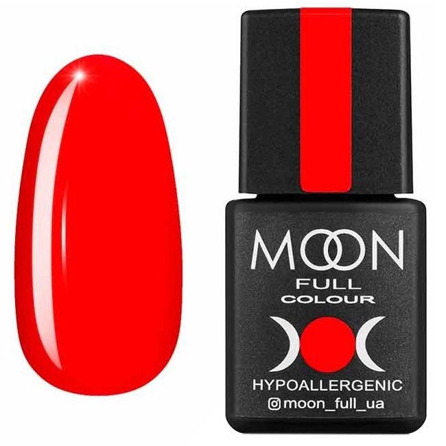 Гель-лак Moon Full Neon №708 (яскраво-червоний, емаль) 8 мл