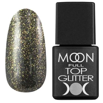 Топ для гель-лака Moon Full Top Glitter №02 (с золотым микроблеском) 8 мл