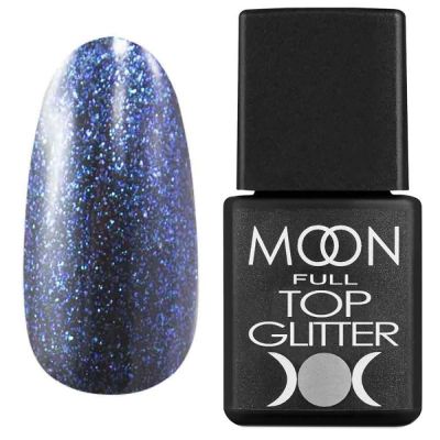 Топ для гель-лаку Moon Full Top Glitter №04 (з блакитним мікроблиском) 8 мл