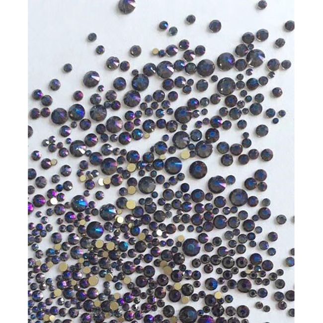 Стрази для нігтів Purple Velvet Mix SS3, 4, 5, 6, 8, 10 (скло) 1440 штук