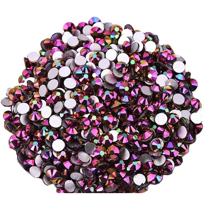 Стразы для ногтей Rainbow Rose Gold Mix SS3, 4, 5, 6, 8, 10 (стекло) 1440 штук
