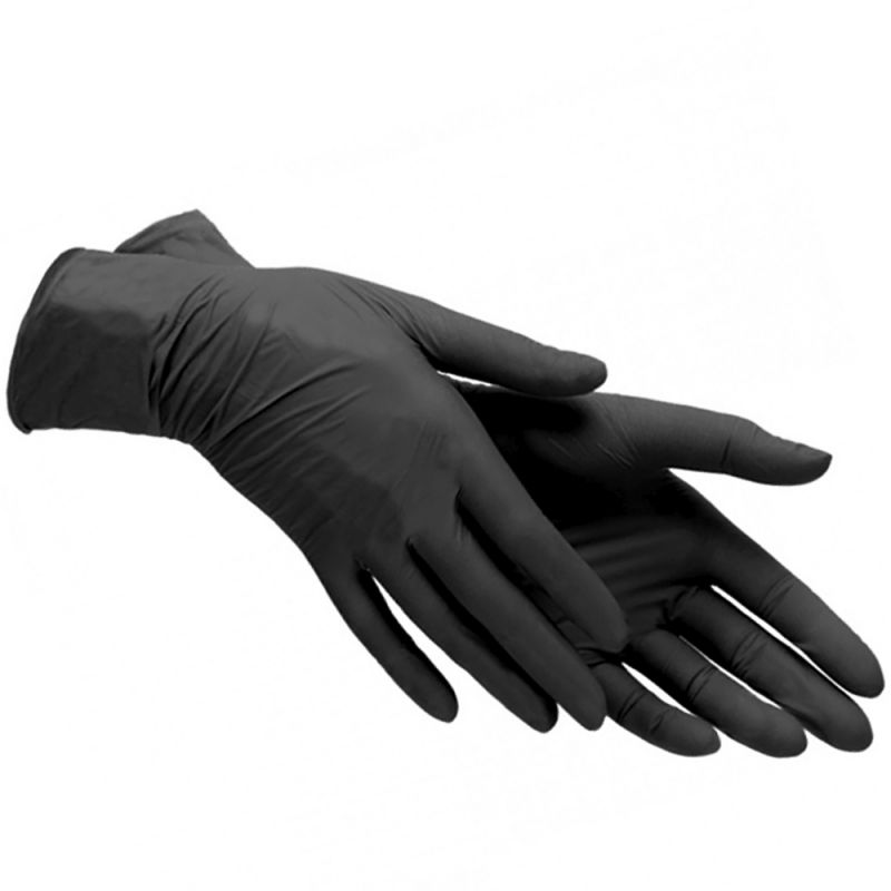Перчатки нитриловые без пудры Mercator Medical Nitrylex Black L 100 штук