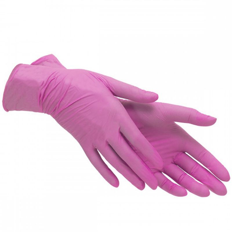 Перчатки нитриловые без пудры Mercator Medical Nitrylex Basic Pink S 100 штук