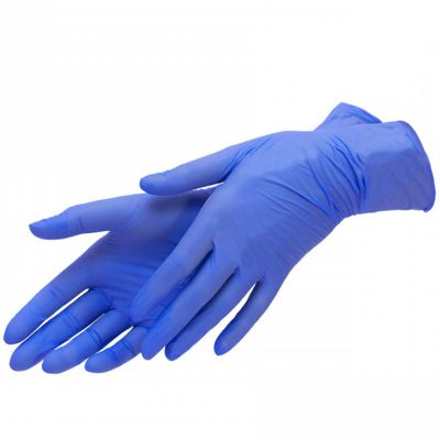 Перчатки нитриловые без пудры Mercator Medical Nitrylex Classic Blue L 100 штук