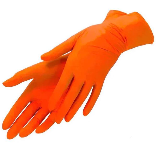 Перчатки нитриловые без пудры Mercator Medical Nitrylex PF Complеte Orange L 100 штук