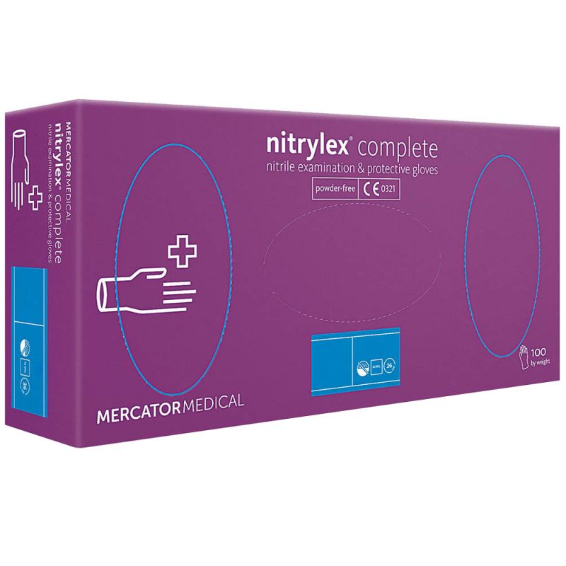 Перчатки нитриловые без пудры Mercator Medical Nitrylex PF Complеte Lavender М 100 штук