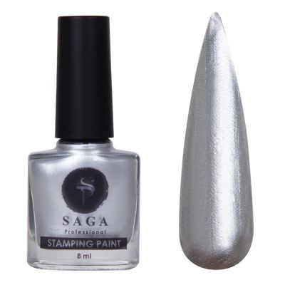 Лак-краска для стемпинга Saga Stamping Paint №10 (серебро) 8 мл