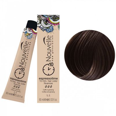 Крем-краска для волос Nouvelle Espressotime 4.73 (темный шоколадно-золотистый) 60 мл
