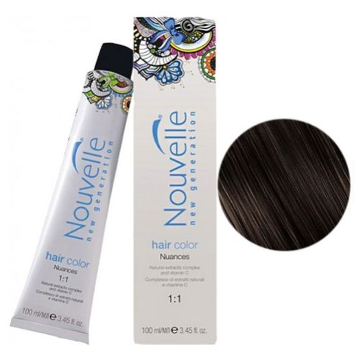 Крем-краска для волос Nouvelle Hair Color 3 (темно-коричневый) 100 мл