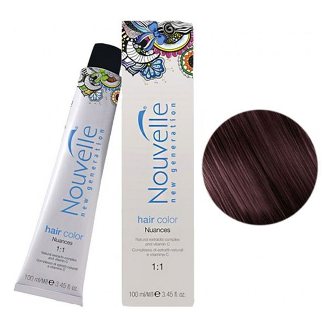Крем-фарба для волосся Nouvelle New Generation Hair Color 4.62 (коричневий матово-червоний) 100 мл