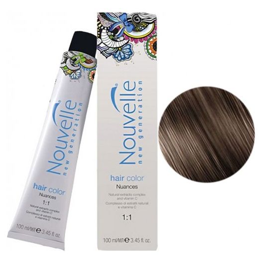 Крем-фарба для волосся Nouvelle Hair Color 4 (середньо-коричневий) 100 мл