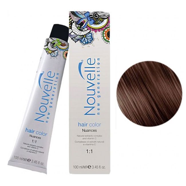 Крем-фарба для волосся Nouvelle New Generation Hair Color 5.34 (світло-коричневий золотисто-мідний) 100 мл