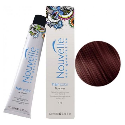 Крем-фарба для волосся Nouvelle Hair Color 5.4 (світлий мідно-каштановий) 100 мл