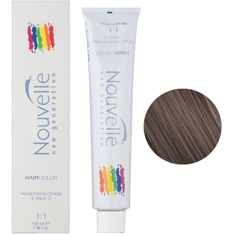 Крем-фарба для волосся Nouvelle Hair Color 6.1 (темно-попелястий русявий) 100 мл