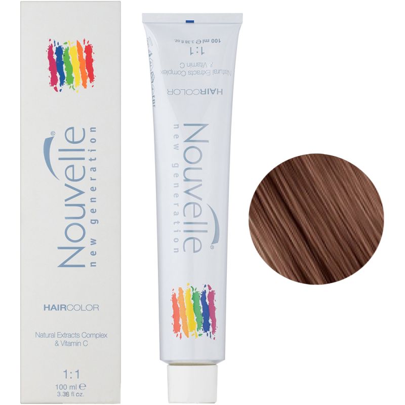 Крем-фарба для волосся Nouvelle Hair Color 6.34 (темно-золотистий мідно-русявий) 100 мл