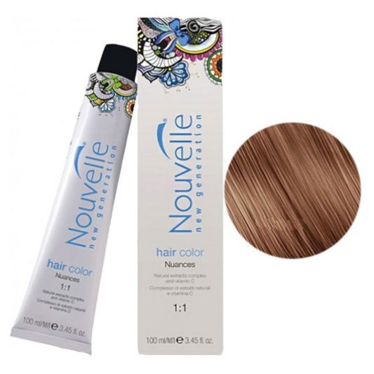 Крем-фарба для волосся Nouvelle Hair Color 7.34 (золотистий мідно-русявий) 100 мл