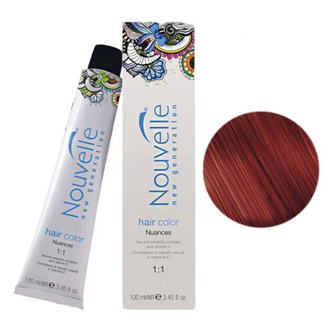 Крем-фарба для волосся Nouvelle New Generation Hair Color 7.44 (середньо-русявий мідний інтенсивний) 100 мл