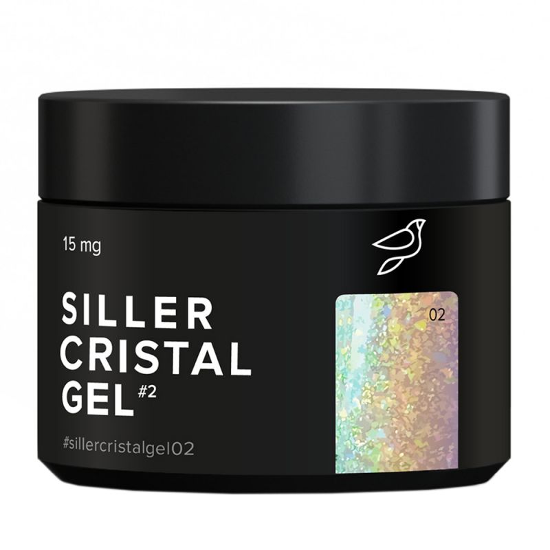 Гель для наращивания Siller Crystal Gel №02 (с переливающимися блестками) 15 мл