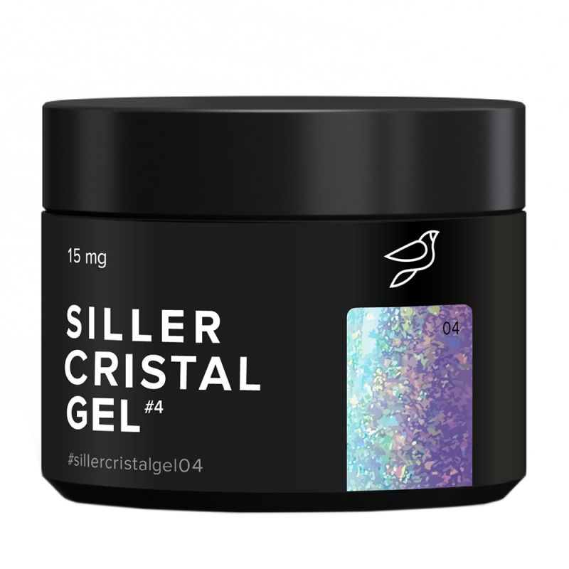 Гель для наращивания Siller Crystal Gel №04 (с лиловыми переливающимися блестками) 15 мл