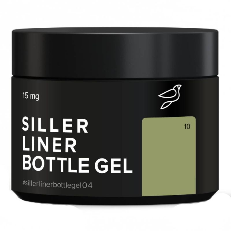 Гель для наращивания Siller Bottle Liner Gel №10 (темно-зеленый) 15 мл
