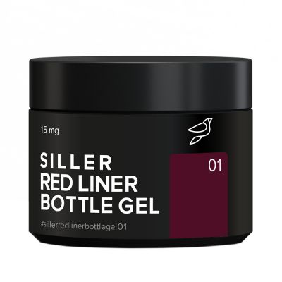Гель для нарощування Siller Red Liner Bottle Gel №01 (бордовий) 15 мл