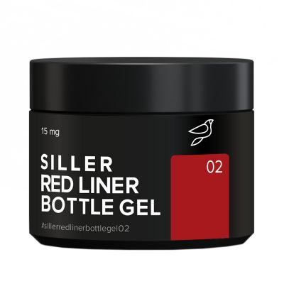 Гель для нарощування Siller Red Liner Bottle Gel №02 (соковитий червоний) 15 мл