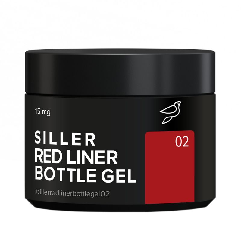 Гель для наращивания Siller Red Liner Bottle Gel №02 (сочный красный) 15 мл