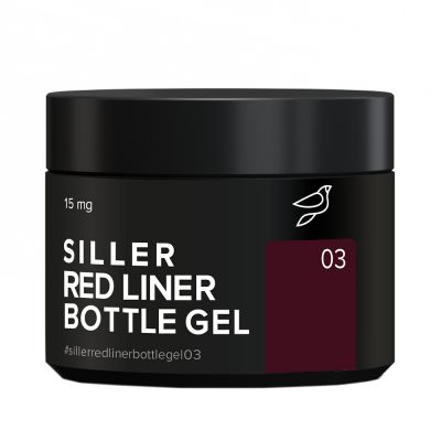 Гель для нарощування Siller Red Liner Bottle Gel №03 (темно-бордовий) 15 мл