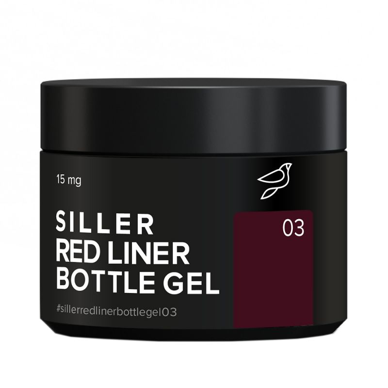Гель для наращивания Siller Red Liner Bottle Gel №03 (темно-бордовый) 15 мл