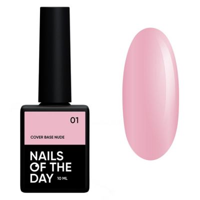 Камуфлююча база Nails Of The Day Cover Base Nude №01 (світло-рожевий) 10 мл