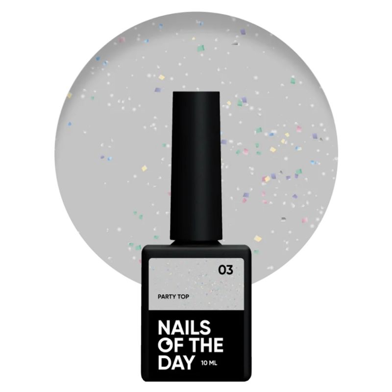 Топ для гель-лаку Nails Of The Day Party Top №03 (з голографічним шиммером) 10 мл