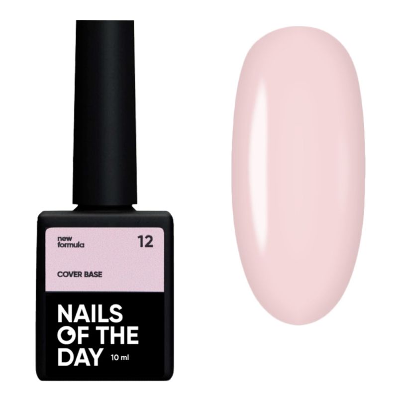 Камуфлирующая база Nails Of The Day Cover Base New Formula №12 (бежево-розовый) 10 мл