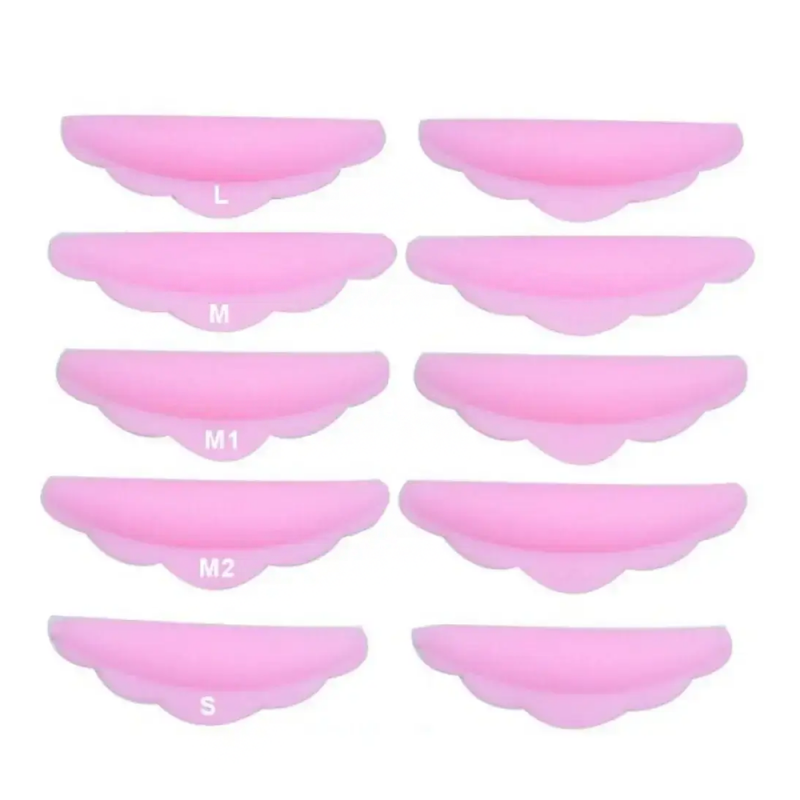 Силиконовые бигуди для ламинирования ресниц Nagaraku Tiffany Pink (розовые) 5 пар