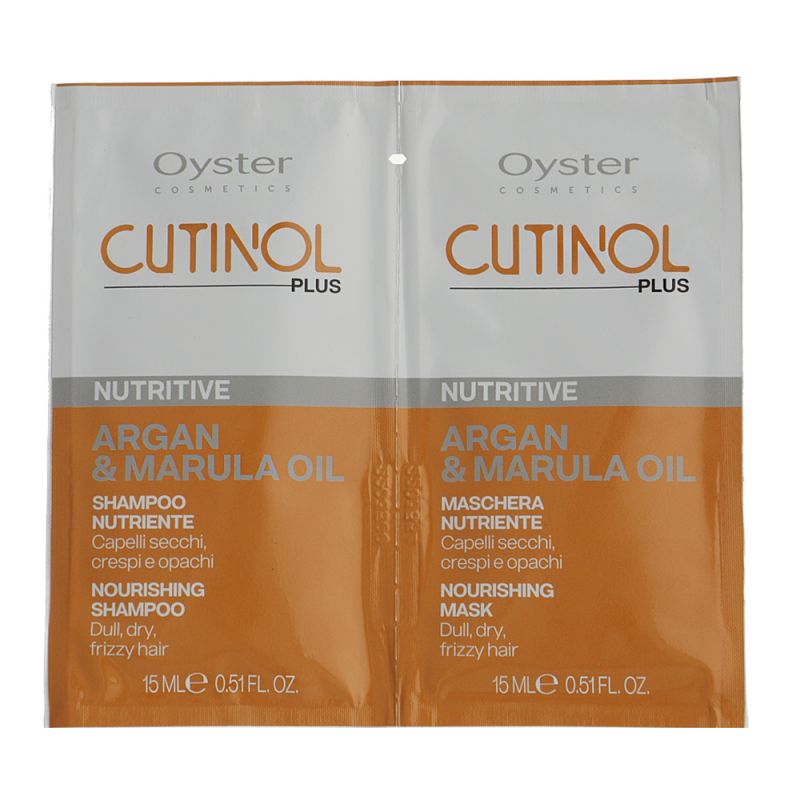 Набор пробников Oyster Cutinol Plus Nutritive Argan & Marula Oil (шампунь + маска) 2х15 мл