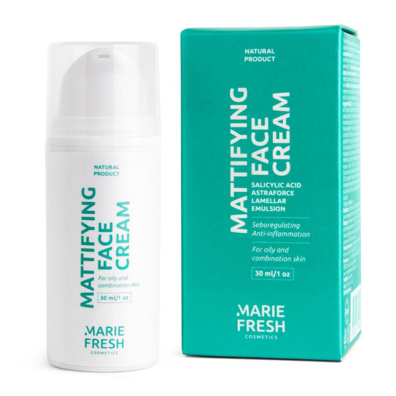 Крем для жирної та комбінованої шкіри обличчя Marie Fresh Cosmetics Mattifying Face Cream 30 мл