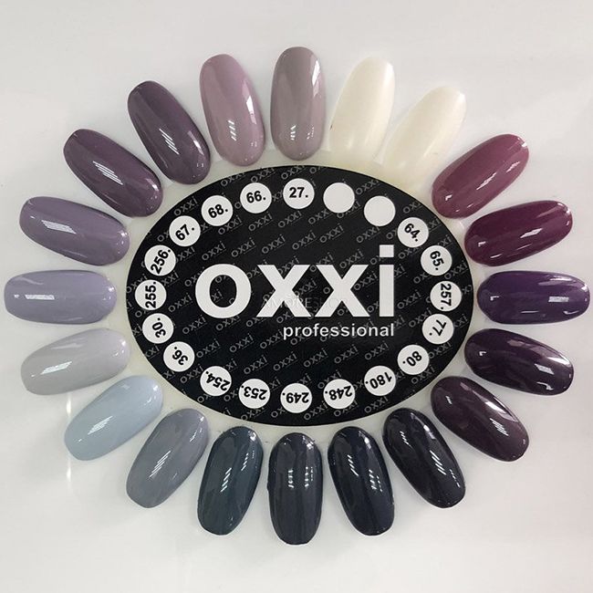 Гель-лак Oxxi №180 (приглушений фіолетово-сірий, емаль) 10 мл