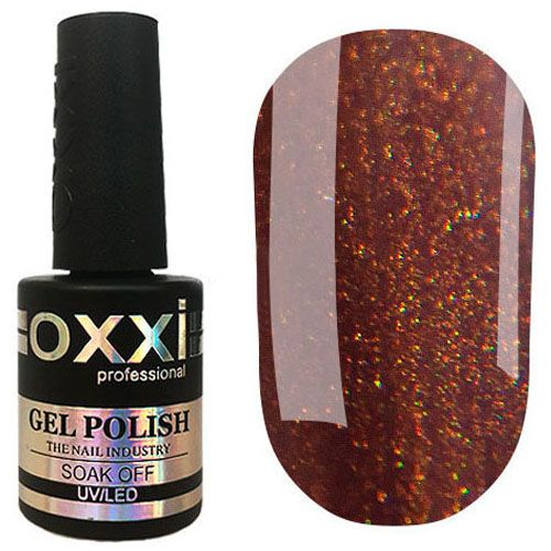 Гель-лак Oxxi №144 (темно-коричневый с микроблеском) 10 мл