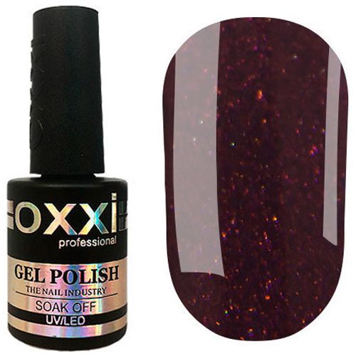 Гель-лак Oxxi №183 (темно-вишневый с микроблеском) 10 мл