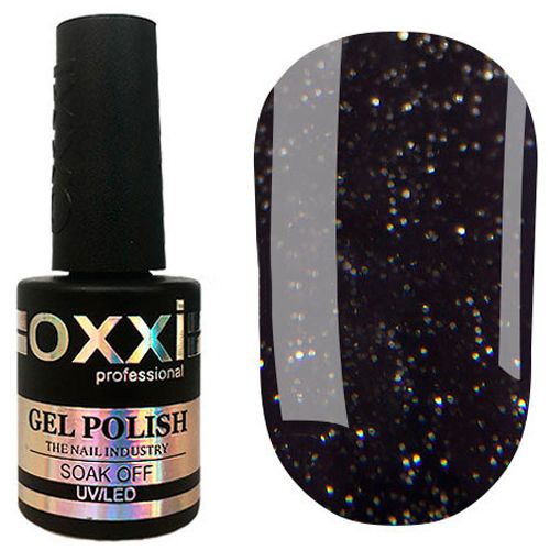 Гель-лак Oxxi №205 (черный с серебристыми блестками) 10 мл