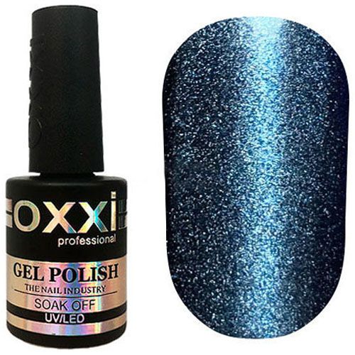 Гель-лак Oxxi MoonStone №11 (темно-блакитний, котяче око) 10 мл