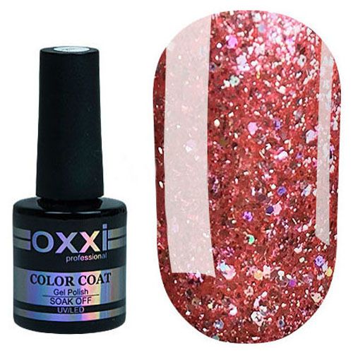 Гель-лак Oxxi Star Gel №11 (персиково-рожевий з блискітками та слюдою) 10 мл