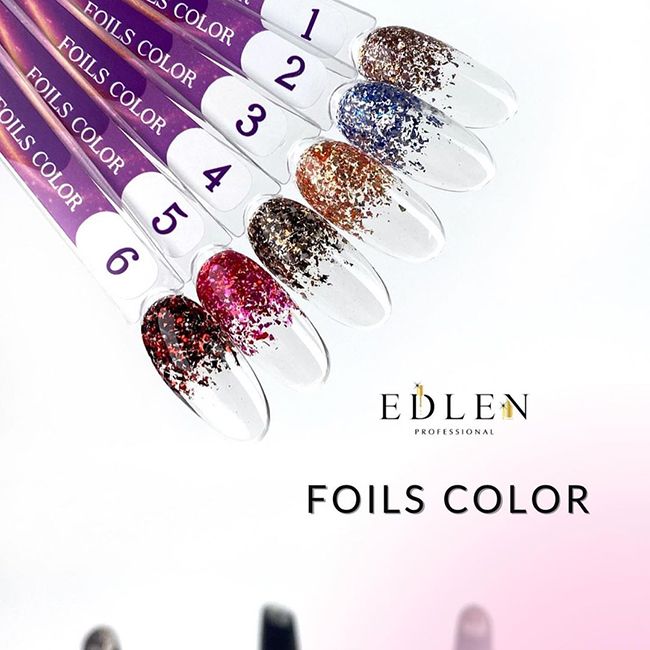 Гель-лак Edlen Foils Color №01 (з бронзово-золотою поталлю) 9 мл