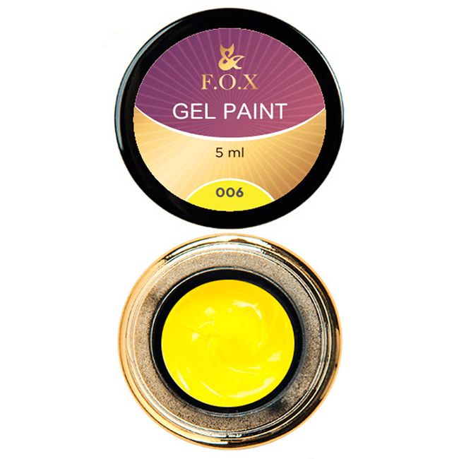 Гель-краска F.O.X Gel Paint №006 (желтый) 5 мл