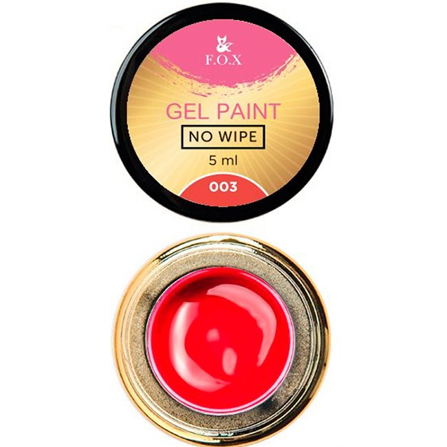 Гель-краска без липкого слоя F.O.X Gel Paint No Wipe №003 (красный) 5 мл