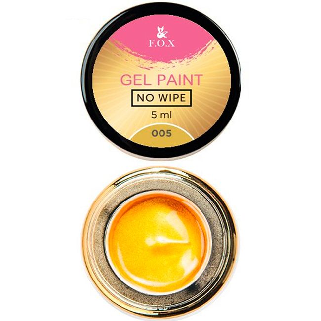 Гель-краска без липкого слоя F.O.X Gel Paint No Wipe №005 (золотой) 5 мл