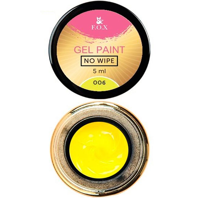 Гель-краска без липкого слоя F.O.X Gel Paint No Wipe №006 (желтый) 5 мл