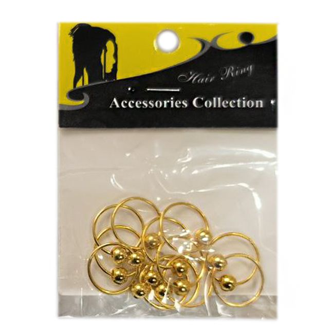 Кільця для волосся Accessories Collection Hair Ring (золото, з бусиною, 1.2 см)