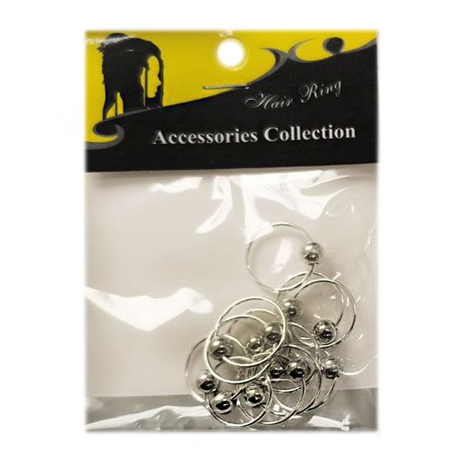 Кольца для волос Accessories Collection Hair Ring (серебро, с бусиной, 1.2 см)