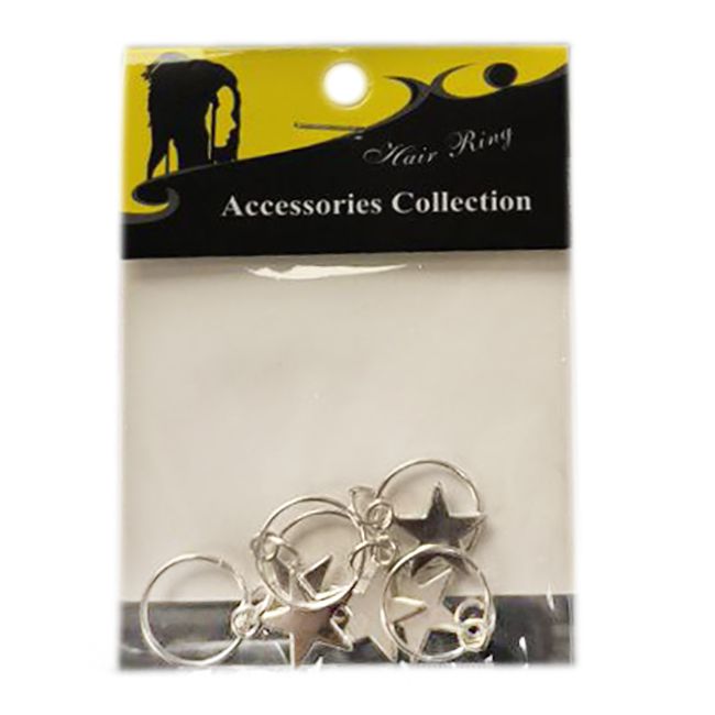 Кольца для волос Accessories Collection Hair Ring (серебро, со звездочкой, 1.2 см)