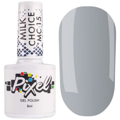 Гель-лак Pixel Milk Choice №015 (молочно-серый, эмаль) 8 мл
